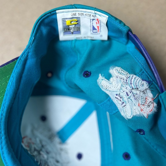 Vintage 90s Charlotte Hornets Coca-Cola Snapback Hat Signed by Honeybee - Picture 7 of 9